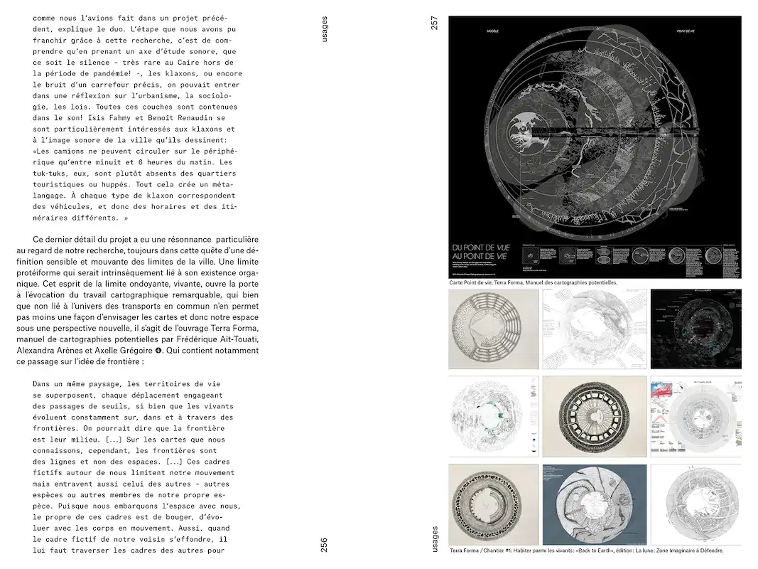 Double-page extraite du livre Le Design Orienté, cartes de transports publics