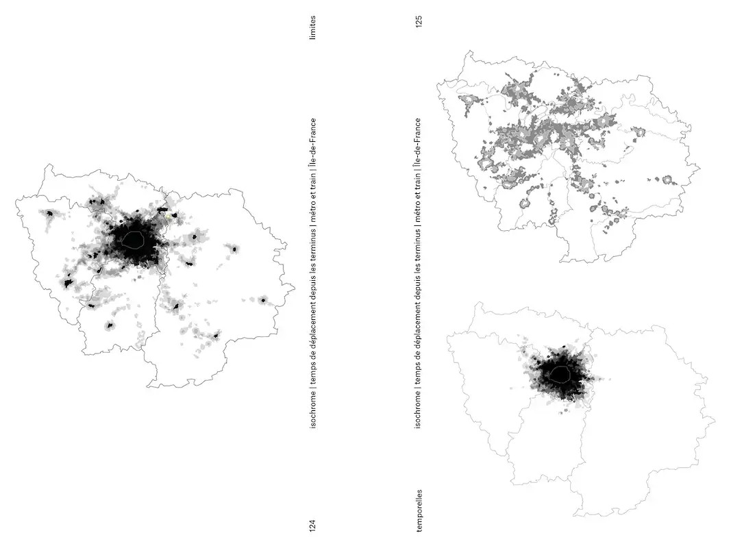 Double-page extraite du livre Le Design Orienté, cartes de transports publics